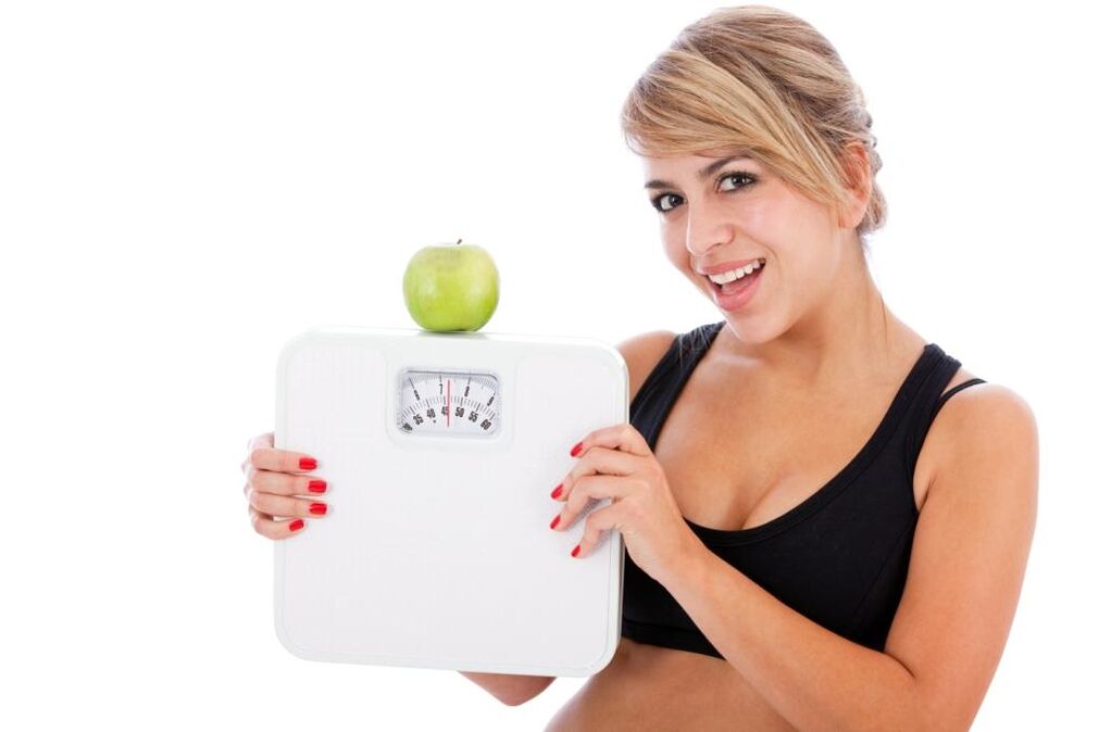 mazá para a perda de peso nunha dieta preguiceiro